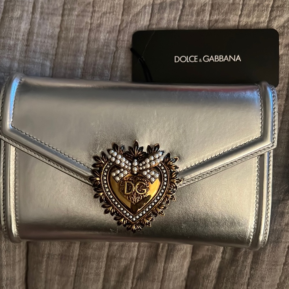 Dolce & Gabbana Silver Belt Bag with Dust Bag. New With Tags